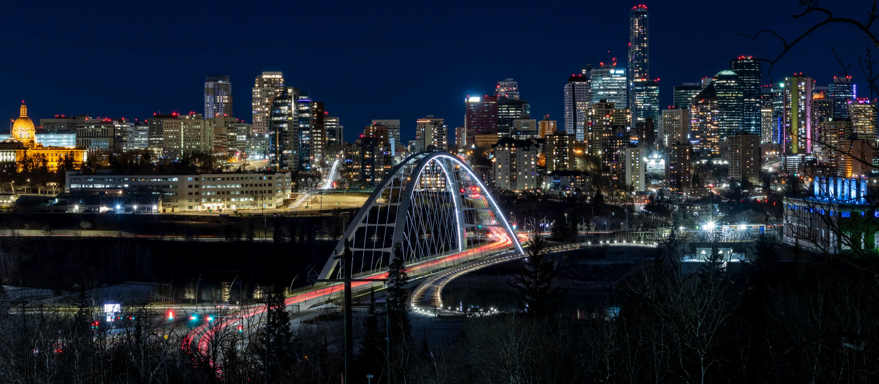 Edmonton skyline at night